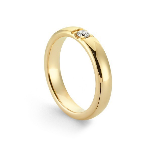 NURAN - Alliancering i 14kt. guld med 0,12ct.